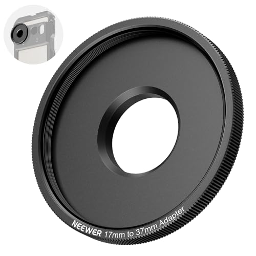 NEEWER 17mm to 37mm Lens Filter Adapter Ring, Compatible with Beastgrip 37mm Lenses Phone Cage Rig Stabilizer for iPhone 16 15 Pro Max Plus S24 Ultra for Video Recording, PA061 - style: 17mm to 37mm