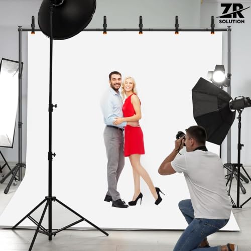 Photography Backdrop Stand Kit, Adjustable Photo Support Stand with 4 Spring Clamps, Carry Bag, Telescopic Background Frame, Green Screen, Product Photos, Video Recording ((9.2 x 9.8 ft)) - size: (9.2 x 9.8 ft)