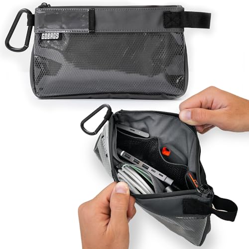 GOBAGS Production Zipper Bags - Electronics & Camera Accessories Bag - Cable organizer, Gear Accessory Pouch, Travel Camera Essentials (Small, Gray, 2 pack) - color: Grey, size: Small