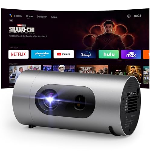 Smart Portable Projector with WiFi and Bluetooth, USB-C Powered, Mini Projector Built-in Apps & Android 14 OS, 1080P FHD HDR10, TOF Real-Time Auto Focus/Keystone, YQHS Outdoor Movie Projector - color: Gray