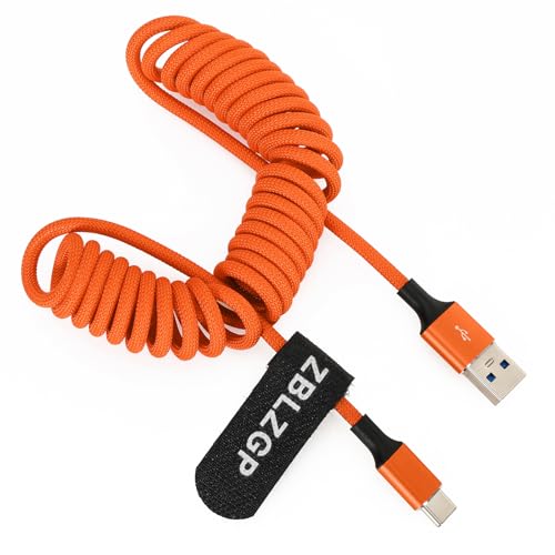 USB C to USB A Cable, Fast Charging & 480Mbps Data, for Canon EOS 1D X/5D Mark III, Sony DCR - SX40, Nikon D90 - color: Orange Braided, style: USB-A to USB-C