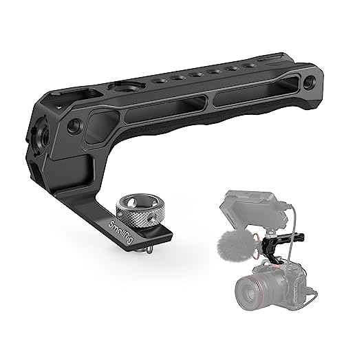 SmallRig Top Handle with 3/8"-16 Locating Pins for ARRI Grip for Camera Cage, Universal Video Rig with 5 Cold Shoe Adapters to Mount DSLR Camera with Microphone/LED Light/Monitor - 3765