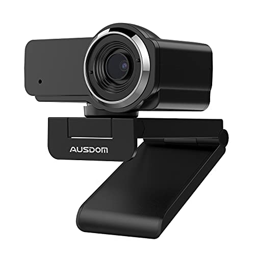 AUSDOM AW635 HD 1080p Webcam with Microphone, Plug & Play USB Streaming Webcam 60° Wide Angle with Low Light Correction for PC Mac Computer Laptop Online Class Zoom Webex Skype Google Meet Teams - style: Webcam with Cover