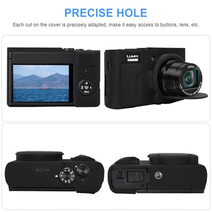 Canboc Case for Panasonic LUMIX ZS99 Point and Shoot Camera, Hard Carrying Case + ZS99/ TZ99 Soft Silicone Protective Cover with Removable Lens Cover, Black (Case Only) - color: Black