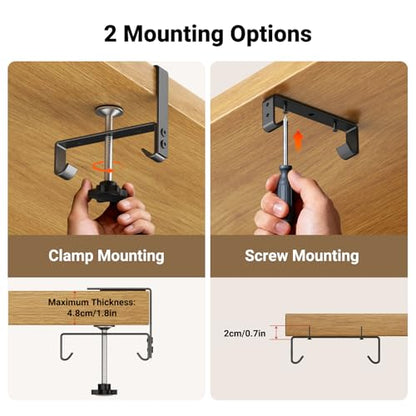 Housolution Under Desk Cable Management Tray, 36'' Longer Cord Management Under Desk, Premium Fabric Cable Storage Organizer, No Drilling Clamp/Screw Mount Cord Organization Tray for Office Home