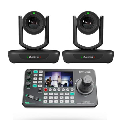 20X NDI PTZ Camera Kits - 2pcs 20X AI Auto Tracking NDI Camera with 1pcs IP Joystick Controller Package for Church Live Streaming Video Production（2X LV20N and 1x AV-Joy-IP） - color: Iron Black