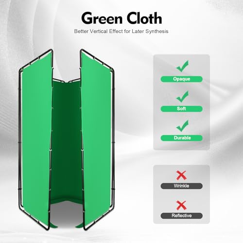 7.87ft x 13.12ft Green Screen Backdrop with Stand, 4-Panel Collapsible Portable Photo Background Screen with Carry Bag for Studio Photography, Live Streaming, Video Shooting, Gaming (Green) - color: Green