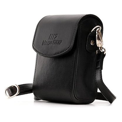 MegaGear MG766 Leather Camera Case with Strap compatible with Canon PowerShot G7 X Mark III, G7 X Mark II, G7 X - Black - color: Black