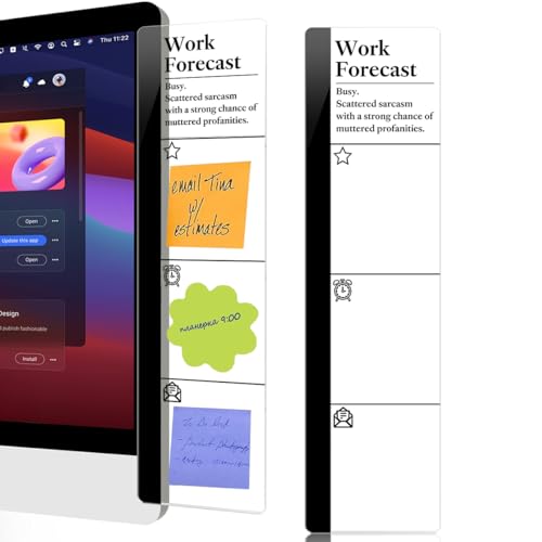 Computer Monitor Memo Board Work Forecast Logo Decor Monitor Message Board Sticky Notes Office Desk Accessories for Send Family Members Office Friends and Colleagues Gifts - color: Work Forecast