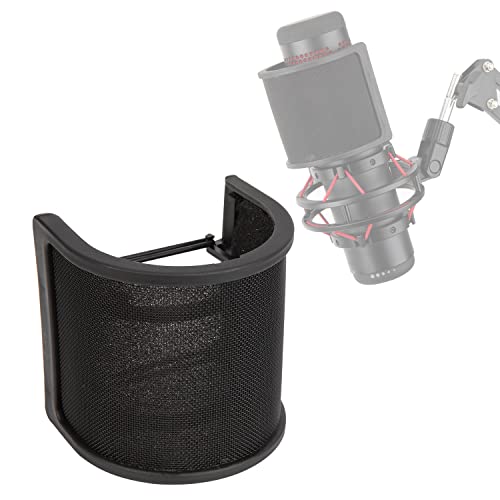 For HypherX QuadCast S Pop Filter- Microphone Windscreen Metal Mesh Layer Mic Cover Compatible with HyperX QuadCast S Mic, Microphone Accessories - color: PF_Hy_QC_U_01