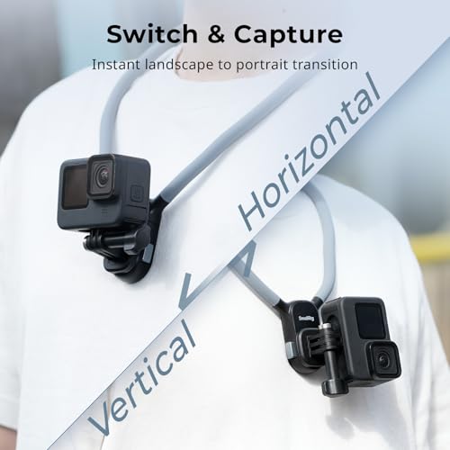 SMALLRIG Magnetic Neck Mount for Action Camera, Quick Release One-Click Button & Ergonomic Design, for GoPro Hero 12/11/10/9, for DJI OSMO 360/Nano/Action 6/5 Pro/4, for Insta360 Ace Pro 2-5126 - style: for Action Cam