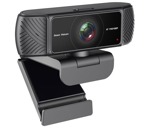 Streaming Webcam for PC, 1080P Computer Web Camera with Microphone | Built in Privacy Cover, AutoFocus, Auto Light Correction, Plug and Play, USB HD Web Cam for Laptop, Desktop, Mac, Zoom