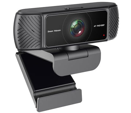 Streaming Webcam for PC, 1080P Computer Web Camera with Microphone | Built in Privacy Cover, AutoFocus, Auto Light Correction, Plug and Play, USB HD Web Cam for Laptop, Desktop, Mac, Zoom