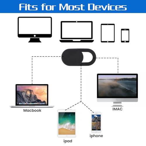 cobee 50PCS Webcam Cover Slide, Ultra-Thin Laptop Camera Cover Slide | Universal Phone Cameras Covers Black Camera Privacy Covers Slides Protect Your Privacy and Security for Phone Laptop Computer