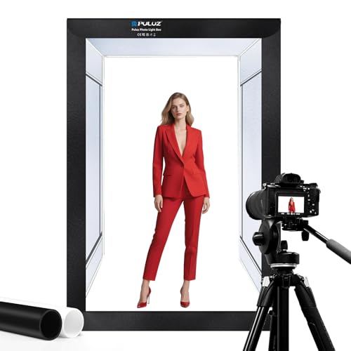 PULUZ Professional Large Photo Light Box Photography Studio, 47x31x78inch Large Lightbox Photo Video Continuous Lighting Softbox Shooting Tent Kit with 2 Colors PVC Backdrops - size: 47*31 Inch