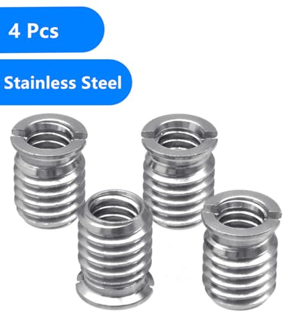 Stainless Steel 1/4"-20 Female to 3/8"-16 Male Convert Screw Adapter (4pcs, 12.5mm) - color: 4pcs, size: 12.5mm