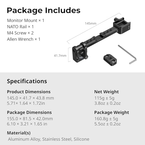 SmallRig Camera Monitor Mount w/Quick Release NATO Clamp, Cold Shoe Mount | Anti-Twist Design for DJI RS 4 Mini/RS 2 / RSC 2 / RS 3 / RS 3 Pro/RS 3 Mini - style: Classic