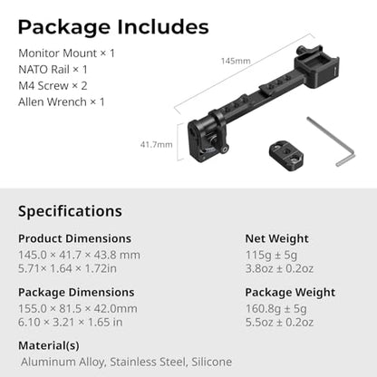 SmallRig Camera Monitor Mount w/Quick Release NATO Clamp, Cold Shoe Mount | Anti-Twist Design for DJI RS 4 Mini/RS 2 / RSC 2 / RS 3 / RS 3 Pro/RS 3 Mini - style: Classic
