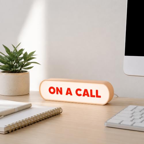 ON A CALL Sign Light Box, Do Not Disturb Meeting In Progress Indicator Lamp, Video Conference, Zoom, Webcam Live Streaming, Gaming Room Decor, USB Powered Warning Light