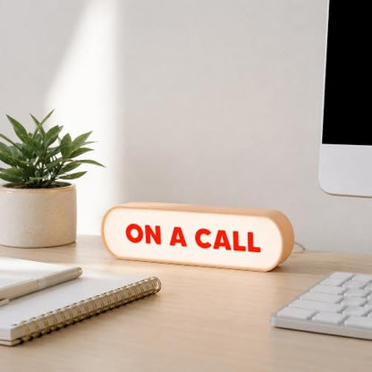 ON A CALL Sign Light Box, Do Not Disturb Meeting In Progress Indicator Lamp, Video Conference, Zoom, Webcam Live Streaming, Gaming Room Decor, USB Powered Warning Light