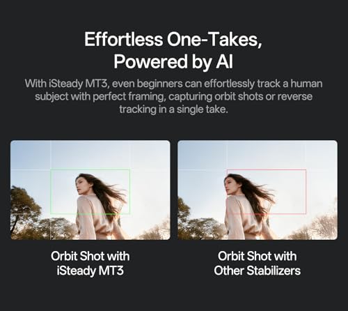 hohem iSteady MT3 Gimbal Stabilizer for Camera, 4 in 1 3-Axis Gimbal for Mirrorless/Compact Camera/Action Camera/Smartphone, OLED Display, Built-in AI Tracker with Fill Light,3.1ib MAX Payload