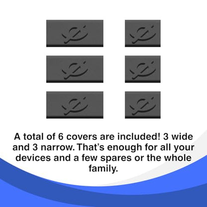 Webcam Cover Slide for Laptop & Tablet Camera Privacy, No Adhesive No Residue, Flexible Cover for MacBook, iPad, PC & More, 2 Sizes Included, 6 Pack, Made in USA