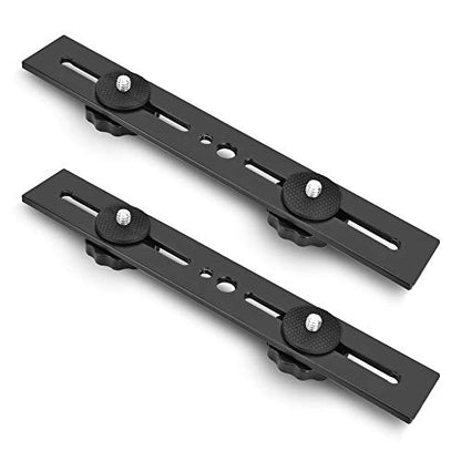 UTEBIT 8 inch Flash Bracket, with 1/4" Screw Hot Shoe Mount, Black | 2 Pack Dual Camera Mount Extension Bar, Straight Flash Bracket Tripod Mount for DSLR Camera LED Light Studio Video Microphone - size: 8 Inch