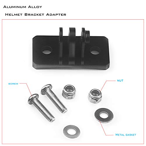 Universal Helmet Fixed Mounts, Metal Bracket Adapter, Camera Accessories for GoPro Series Sport Camera/Skydiving Helmet with 1/4" Screw Adapter (Aluminum Alloy)