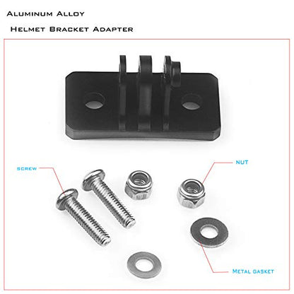 Universal Helmet Fixed Mounts, Metal Bracket Adapter, Camera Accessories for GoPro Series Sport Camera/Skydiving Helmet with 1/4" Screw Adapter (Aluminum Alloy)
