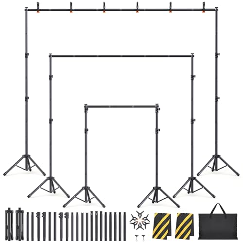 Backdrop Stand Kit - 6 Widths, 10x8.5ft Adjustable Background Stand for Parties & Studio Photography - size: 10x8.5ft