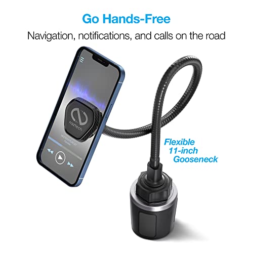 Naztech MagBuddy Elite XL Car Phone Holder - Magnetic Mount for Cup Holder with 11 Inch Gooseneck & 360 Degree Swivel, Universal Compatibility for iPhone, Android & GPS Units