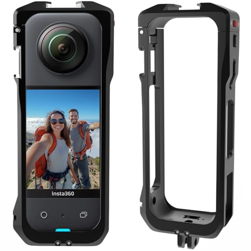 Case for Insta360 X5 Accessories, Metal Protective Frame Cage for Insta360 x5, with Quick-Release Safety Lock, 2 Cold Shoe Mounts, 2 x 1/4" Threads, Various Expansion Mounts - size: For Insta360 X5