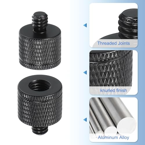 PATIKIL Tripod Screw Adapter M8 Female to 1/4" Male, 4 Pcs Tripod Nut Connectors Camera Mount Screw Camera Double Head Converter for Microphone Holder Magic Arms Accessories, 20 mm - size: M8 Female to 1/4" Male,20 mm