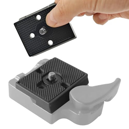 2 Pack Quick Release Plate, Tripod Quick Release Adapter Compatible for Manfrotto 200PL-14 QR Cameras Tripod, Camera Mounting Adapter with 1/4" and 3/8" Screws Ball Head Parts Replacement Adapter - size: 51 mm x 41 mm