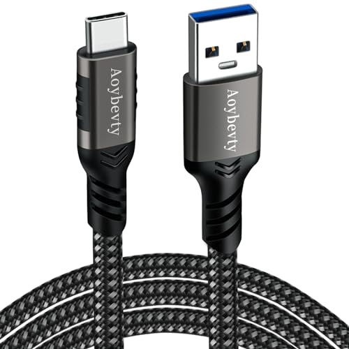 USB A to USB C Cable 10FT, USB 3.1/3.2 10Gbps Data Transfer and 60W 3A Fast Charging Long Cable for Android Auto Samsung Galaxy S22 S21 iPad Pro External SSD and Other USB to Type C Device - color: Grey, size: 10FT
