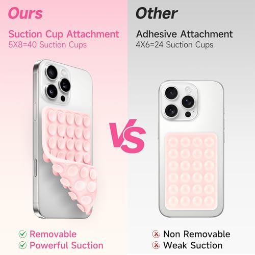 Yojaro Silicone Suction Cup Phone Case Mount Double Sided, Phone Accessories Hands-Free Strong Grip Holder for Selfies and Videos, Silicon Phone Stand for iPhone and Android Lavender - color: Lavender
