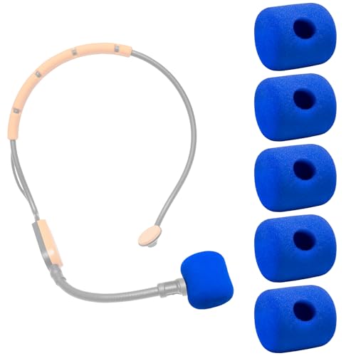 5 Pcs SM31 Mic Covers Compatible with Shure SM31 P31 PGA31-TQG SM31FT, BLX14/SM31 BLX14/P31 Wireless Microphone/Headset System, High Density Foam Microphone Pop Filter Windscreen (Blue) - color: Blue