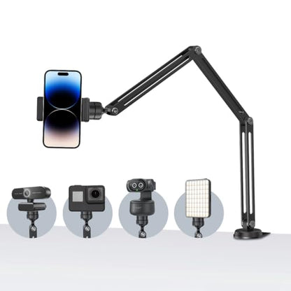 EMEET Overhead Camera Desk Mount, Flexible Articulating Webcam Stand with 1/4" Screw, Heavy Duty Desk Clamp Camera Arm for Live Streaming, Video Recording, Fits Smartphone, Webcam, Max Load 4 lbs
