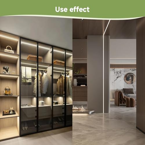 10-Pack 3.3ft/1m U-Shape LED Aluminum Channel with Milky White Cover, Black LED Strip Light Track, High Transmittance Diffuser for Under Cabinet, Shelf, Stairs, fits 12mm Wide Strips - color: Black Aluminum + White Cover, size: 3.3FT/10P/#048