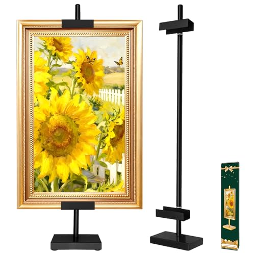 1 Pack Adjustable Tabletop Easel Stand for Picture Frames, Metal Picture Stands for Display, Picture Frame Stand for Art Photo Signs, Table Picture Frame Holder Stand（29.5 Inch Black） - color: Black, size: 29.5 Inch