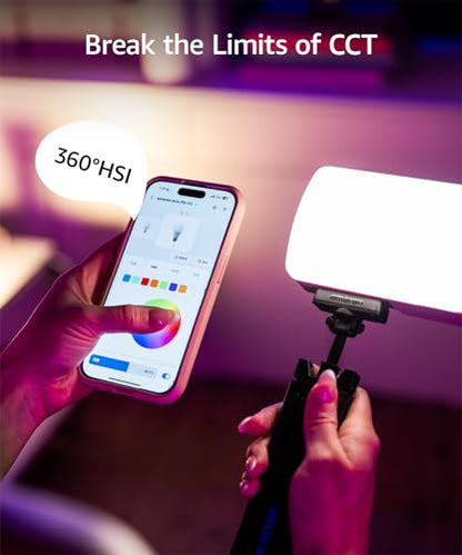 amaran Ace 25c Kit RGB Pocket LED Light,Boost Mode to 32W Mini On Camera Video Light,2300K~10000K Support Magnetic Attraction and App Control with Carrying Case,Mini Tripod,Grid (Pink) - color: Pink