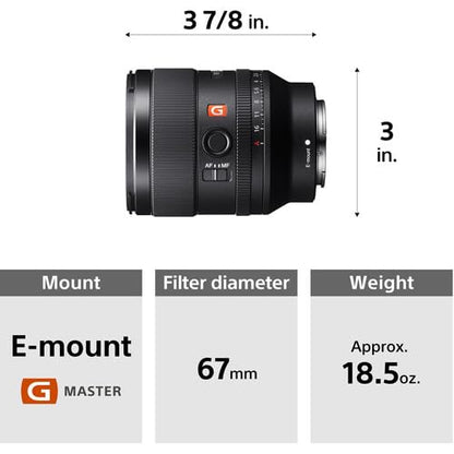 Sony FE 35mm f/1.4 GM Lens Bundled with 67mm UV Filter + Deluxe Camera Cleaning Kit + Lens Cap Keeper + Microfiber Cleaning Cloth (6 Items) - style: SEL35F14GM + Starter Kit