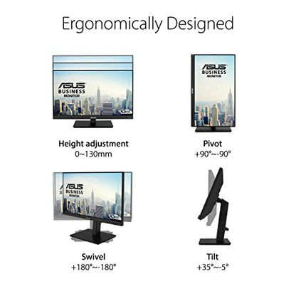 ASUS 24" 1080P Multi-Touch Monitor (BE24ECSBT) - Full HD, IPS, 10-Point Touch, IPS, Eye Care, USB-C with Power Delivery, HDMI, DisplayPort Daisy Chain, Height Adjustable, VESA Wall Mountable - style: 24" Touch Daisy Chain