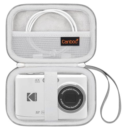 Canboc Carrying Case Compatible with KODAK PIXPRO FZ55/ FZ45/ FZ43/ FZ53 16MP Digital Camera, Video Vlogging Camera Bag, Mesh Pocket fit Cable, Grey (Case Only) - color: Regular-Grey