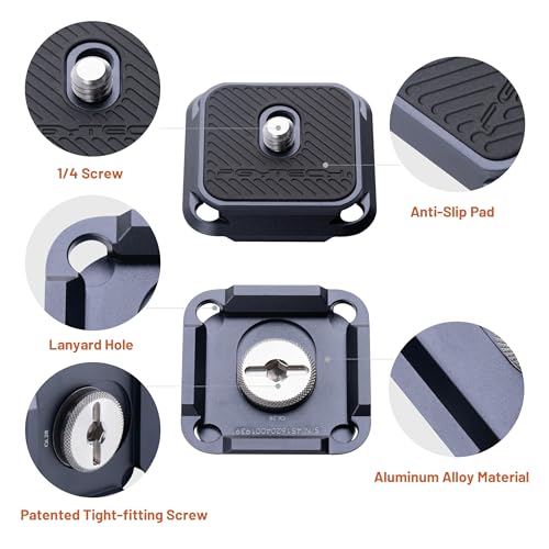 PGYTECH 2 Pcs Arca-Type Quick Release Plates Parts Replacement Switch Between Tripod, Monopod, Slider Arca Swiss Compatible - size: 2 Pieces