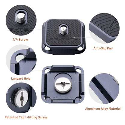 PGYTECH 2 Pcs Arca-Type Quick Release Plates Parts Replacement Switch Between Tripod, Monopod, Slider Arca Swiss Compatible - size: 2 Pieces