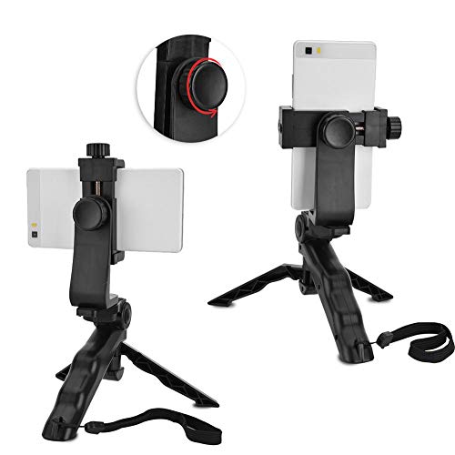 Phone Tripod Handheld Stabilizer, Adjustable Multiple Angles Compact Foldable High Compatibility, with Hand Grip for Vlogging Filming Smartphones