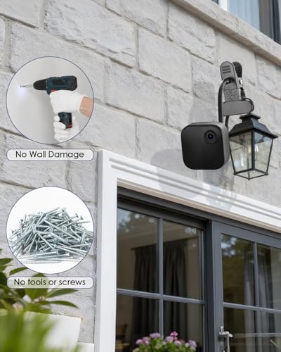 2 Pack Flexible Clip Clamp Mount Compatible with Blink Outdoor 2K+/ Outdoor 4/(3rd Gen) XT3/Blink XT/XT2/Mini, Clip Holder with 15.7 inches Gooseneck Arm for Your Blink Camera Without Any Tools - size: 15.7inch