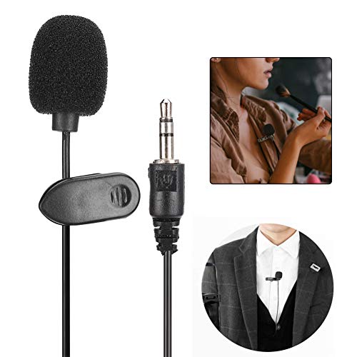 fosa1 5pcs Clip Collar Computer Wired Microphone, Mini Omnidirectional Condenser Small Home Game Mic Professional Shirt Lapel Lav Mic for Podcast, Recording,Camera, PC, Indoor, Outdoor