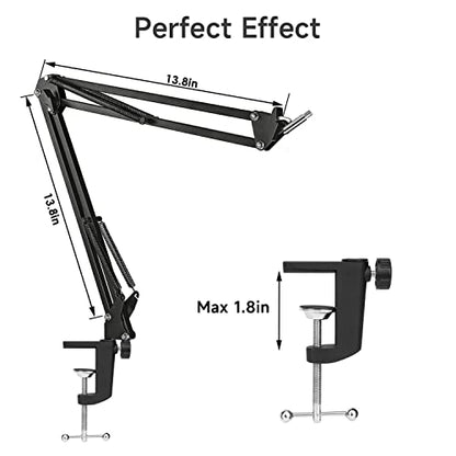 For Elgato Wave 3 Boom Arm, Mic Stand Compatible with Elgato Wave 3 Razer Seiren X Shure SM7B MV7 HyperX QuadCast S SoloCast AT2020 Blue Yeti Fifine AM8 K669B and Other Microphone - color: Elg Boom Arm